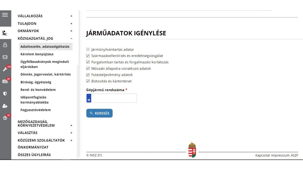 Rendszám tudakozó és adatbázis kereső