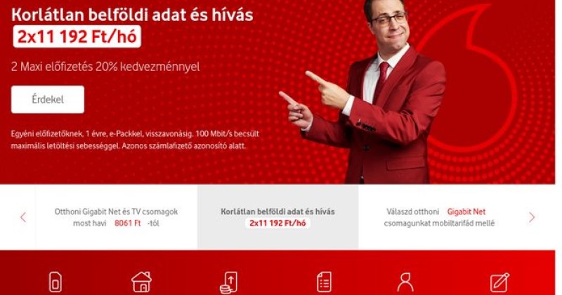A Vodafone belépés a weboldalon keresztül számos funkciót tesz elérhetővé