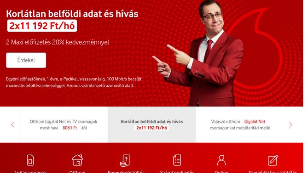 A Vodafone belépés a weboldalon keresztül számos funkciót tesz elérhetővé