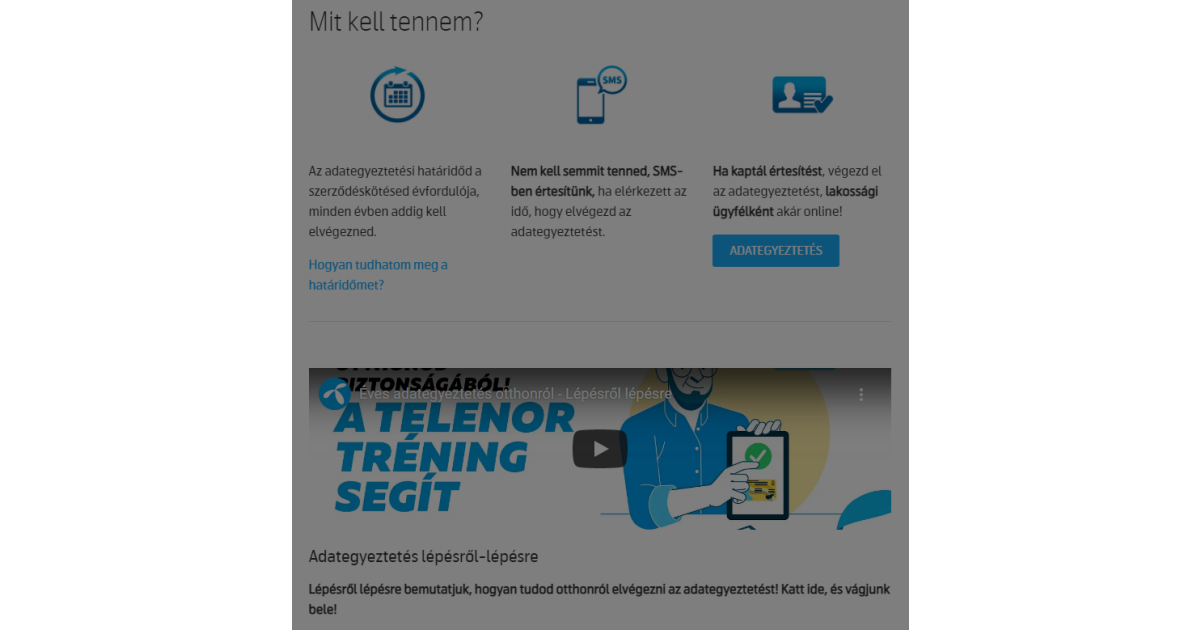 Telenor adategyeztetés online, személyesen, telefonon